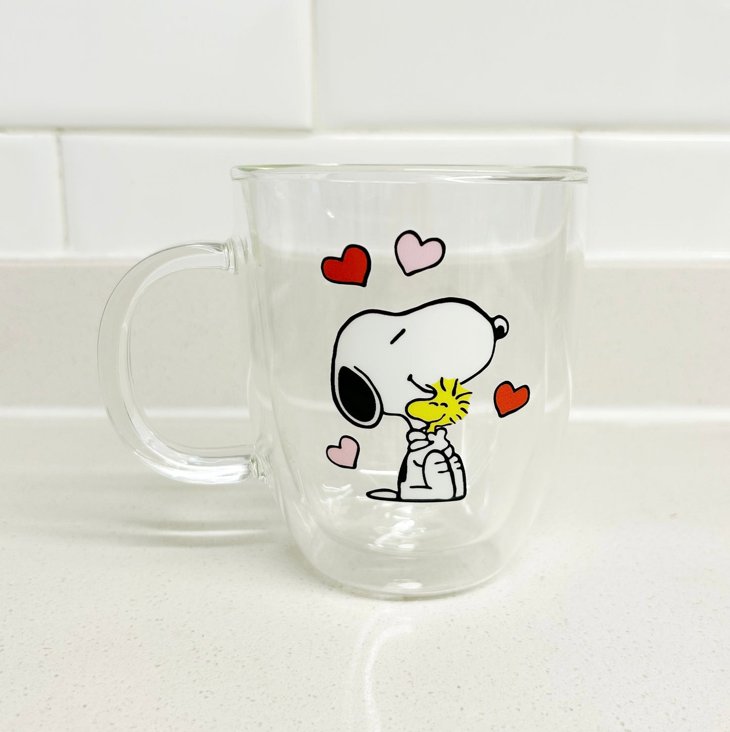 Taza Snoopy y Woodstock doble pared 450 ml