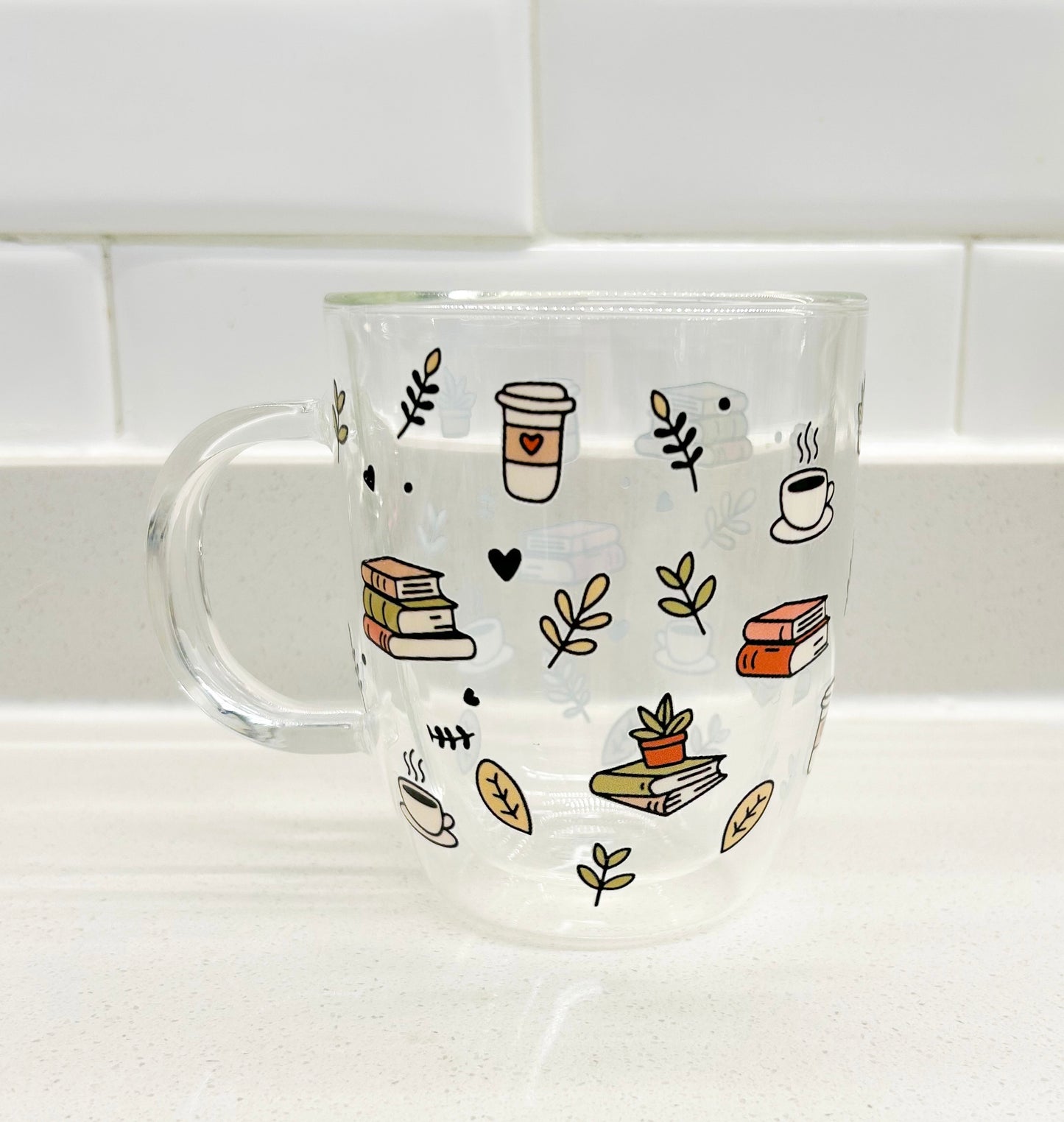 Taza coffee & book lovers doble pared 450 ml