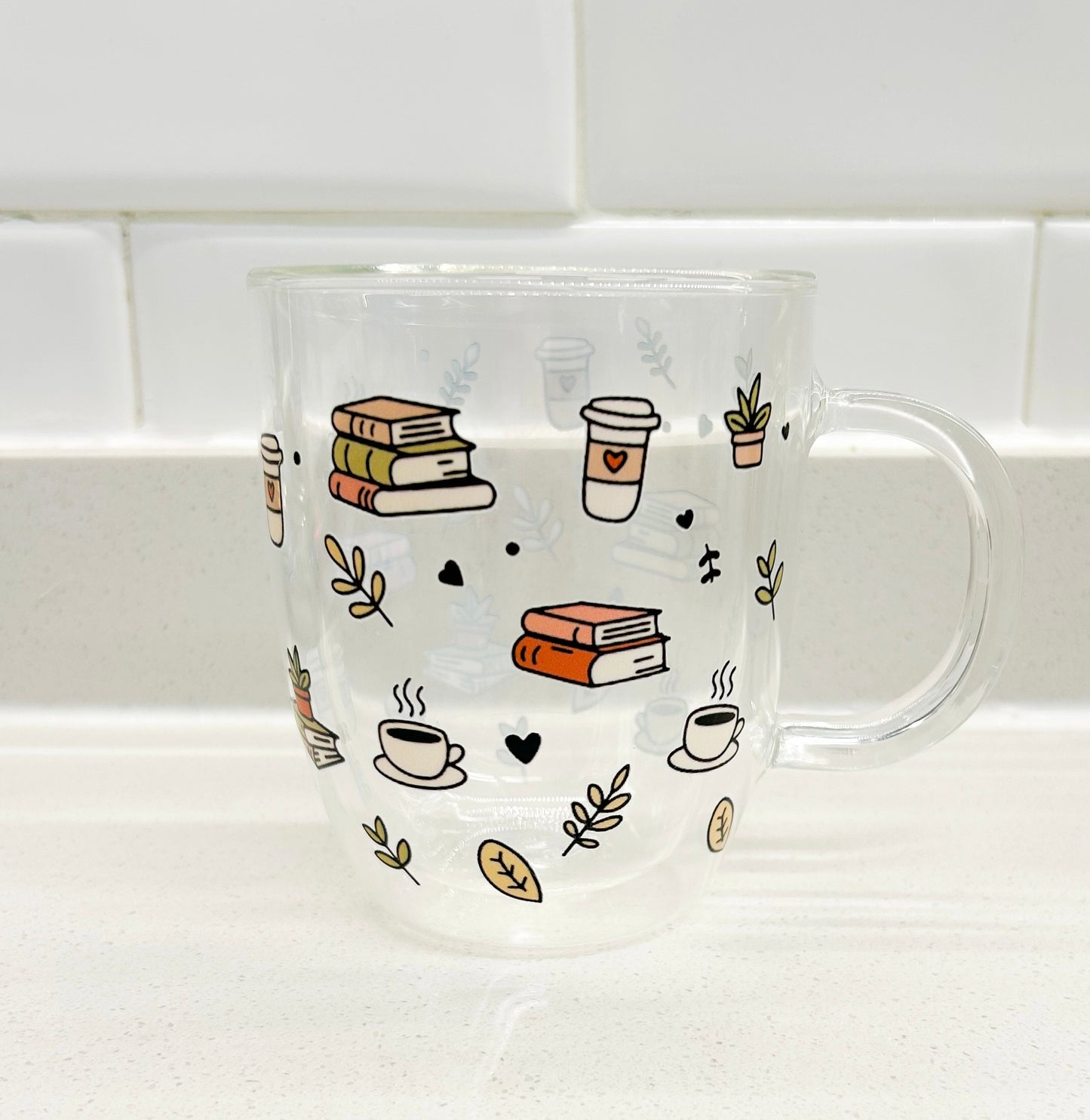 Taza coffee & book lovers doble pared 450 ml