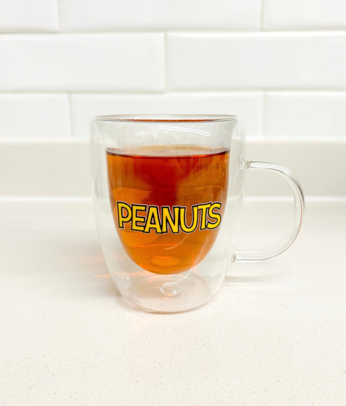 Taza doble pared de vidrio Snoopy