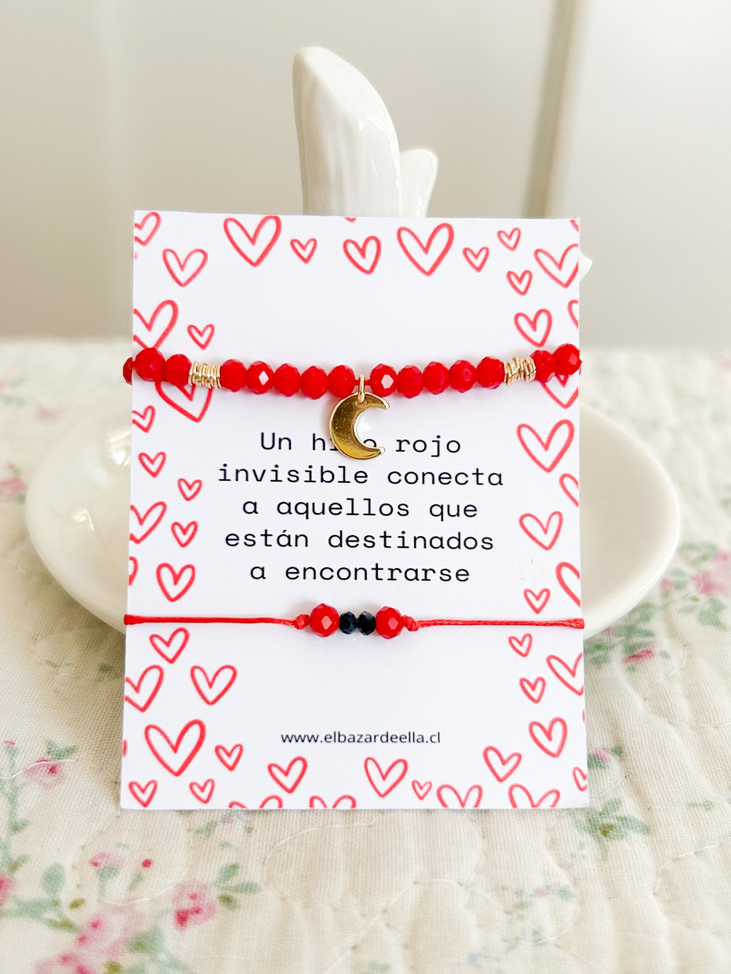 Pack pulseras hilo rojo para parejas - modelo 2