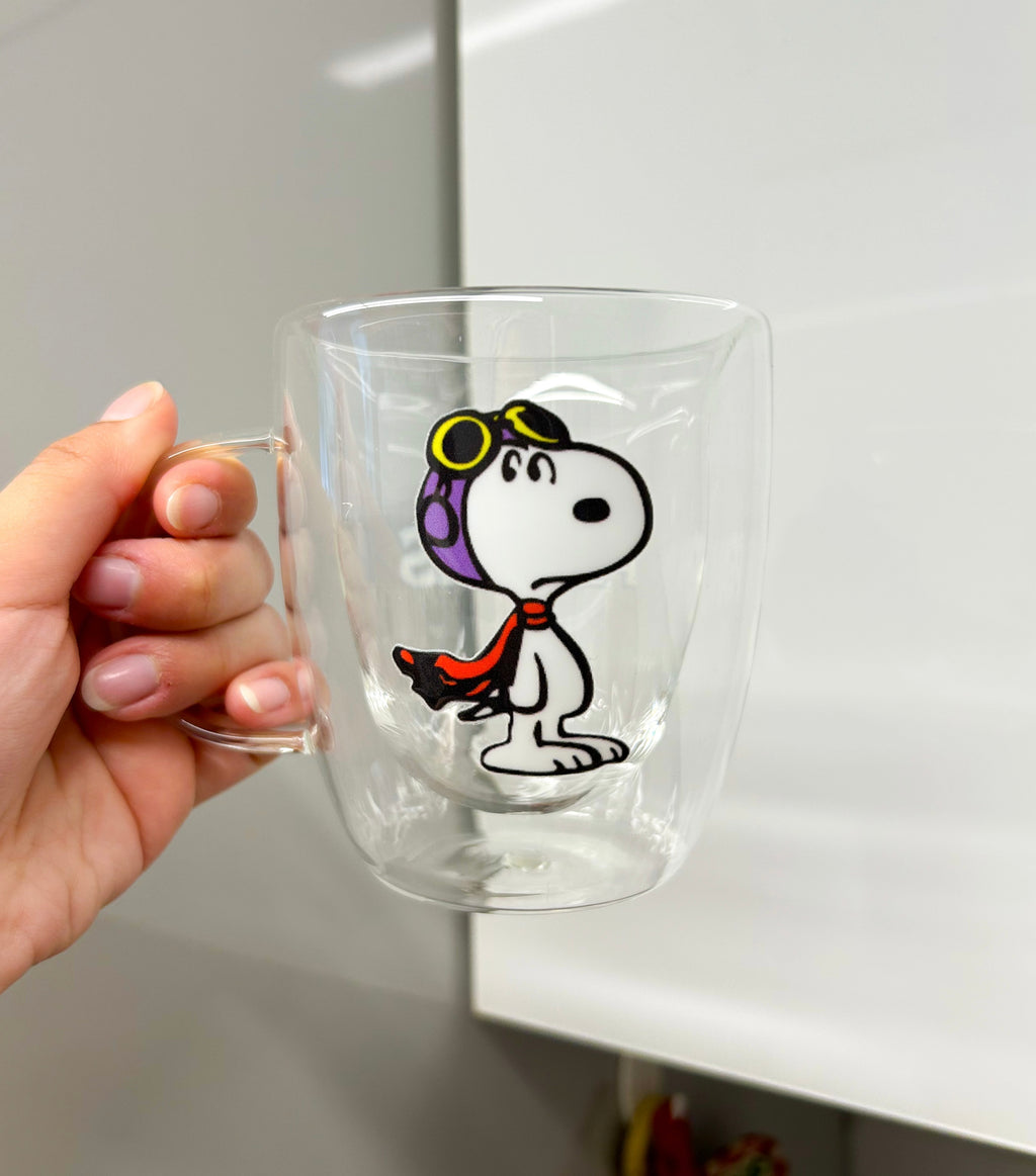 Taza Snoopy aviador doble pared