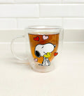 Taza Snoopy y Woodstock doble pared de vidrio