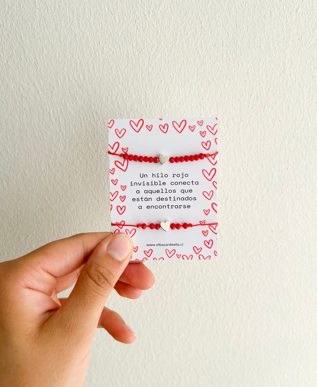 Pack pulseras hilo rojo para parejas - modelo 2