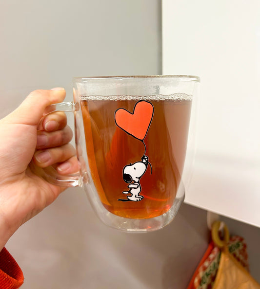 Taza Snoopy love doble pared 450 ml