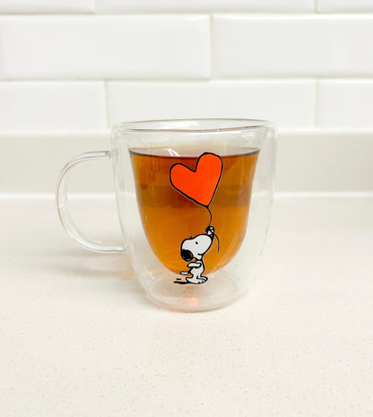 Taza Snoopy love doble pared