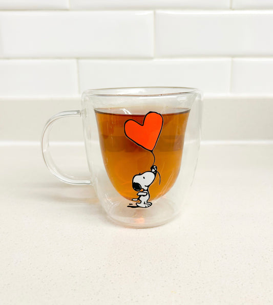 Taza Snoopy love doble pared