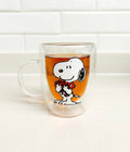 Taza doble pared de vidrio Snoopy