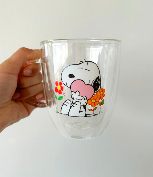 Taza Snoopy primavera doble pared 450 ml