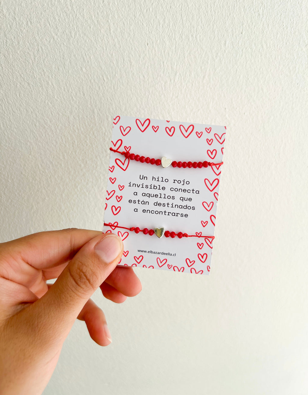 Pack pulseras hilo rojo para parejas - modelo 2