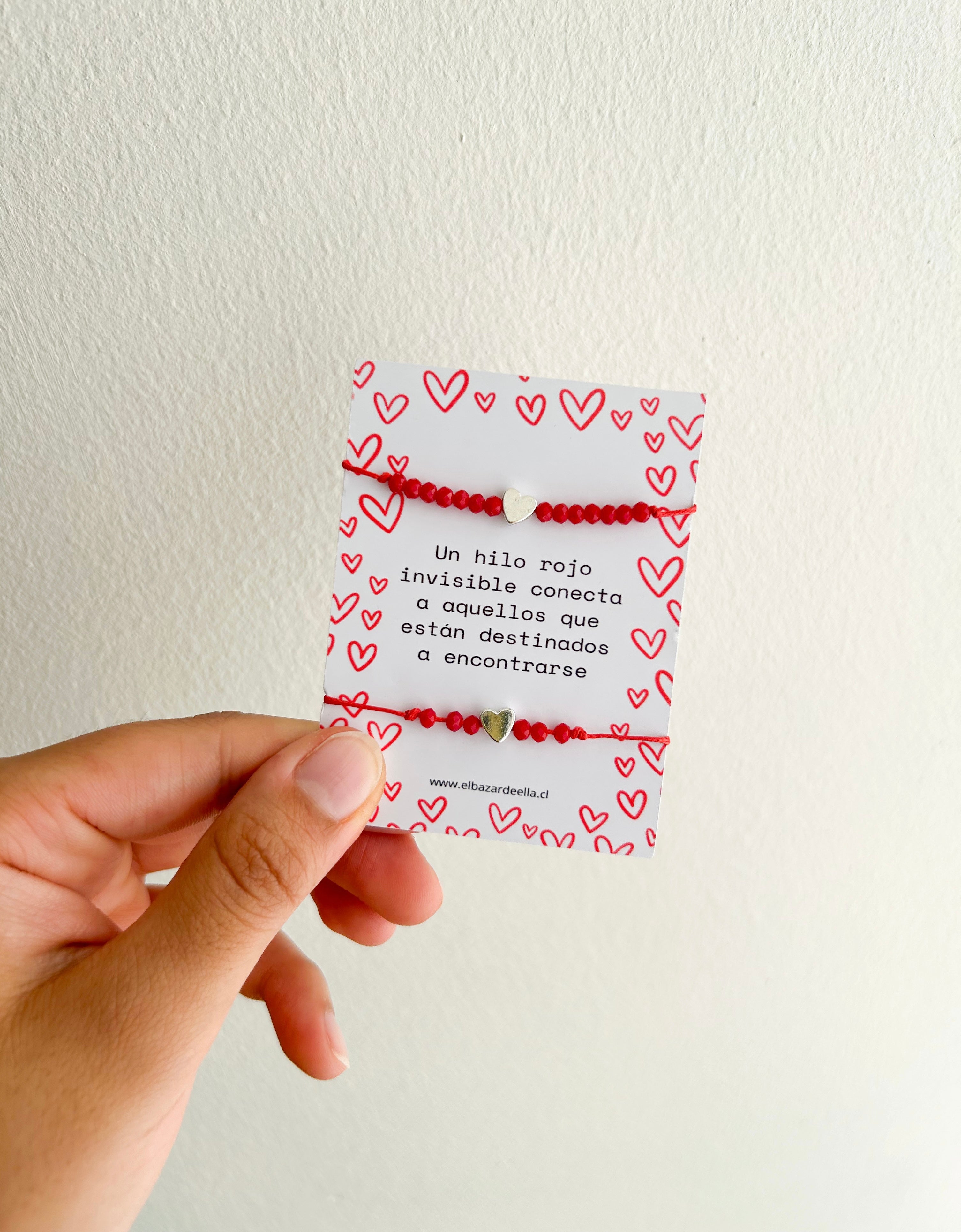 Pack pulseras hilo rojo para parejas - modelo 2