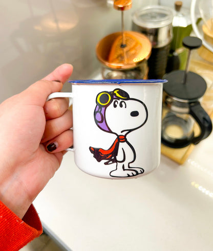 Snoopy aviador taza enlozada 350 ml