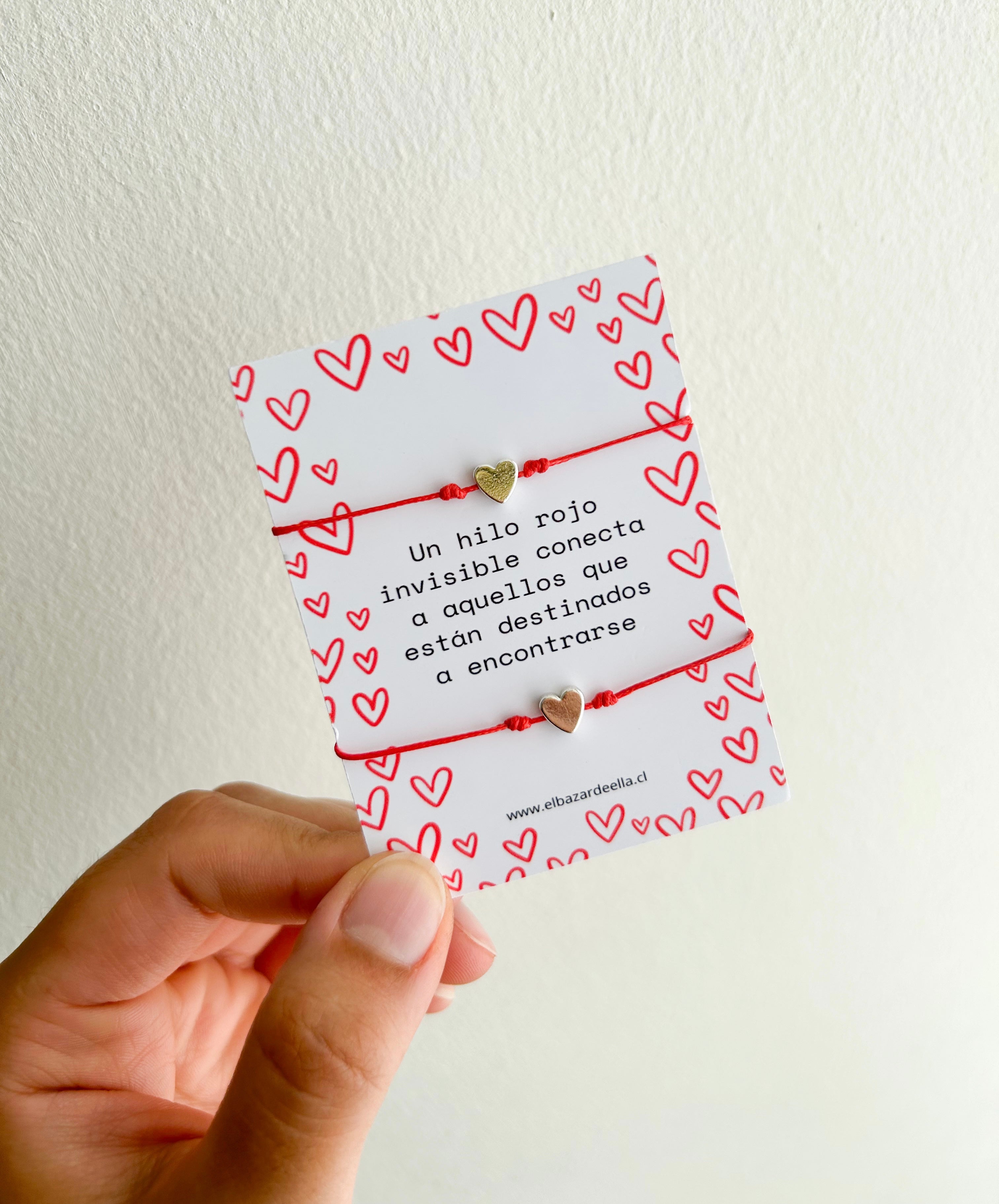 Pack pulseras de hilo rojo para parejas - modelo 1