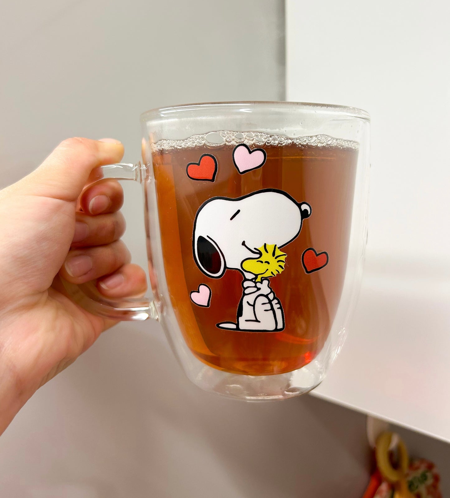 Taza Snoopy y Woodstock doble pared 450 ml