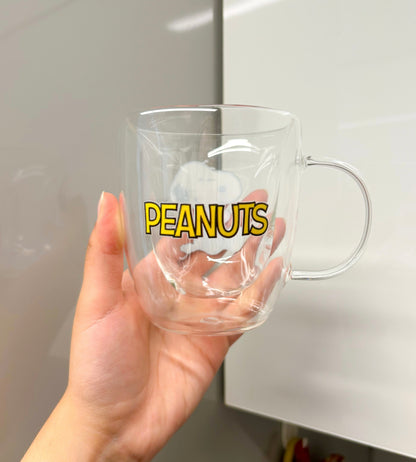 Taza Snoopy corazones doble pared