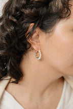 Argollas Perlas baño de oro