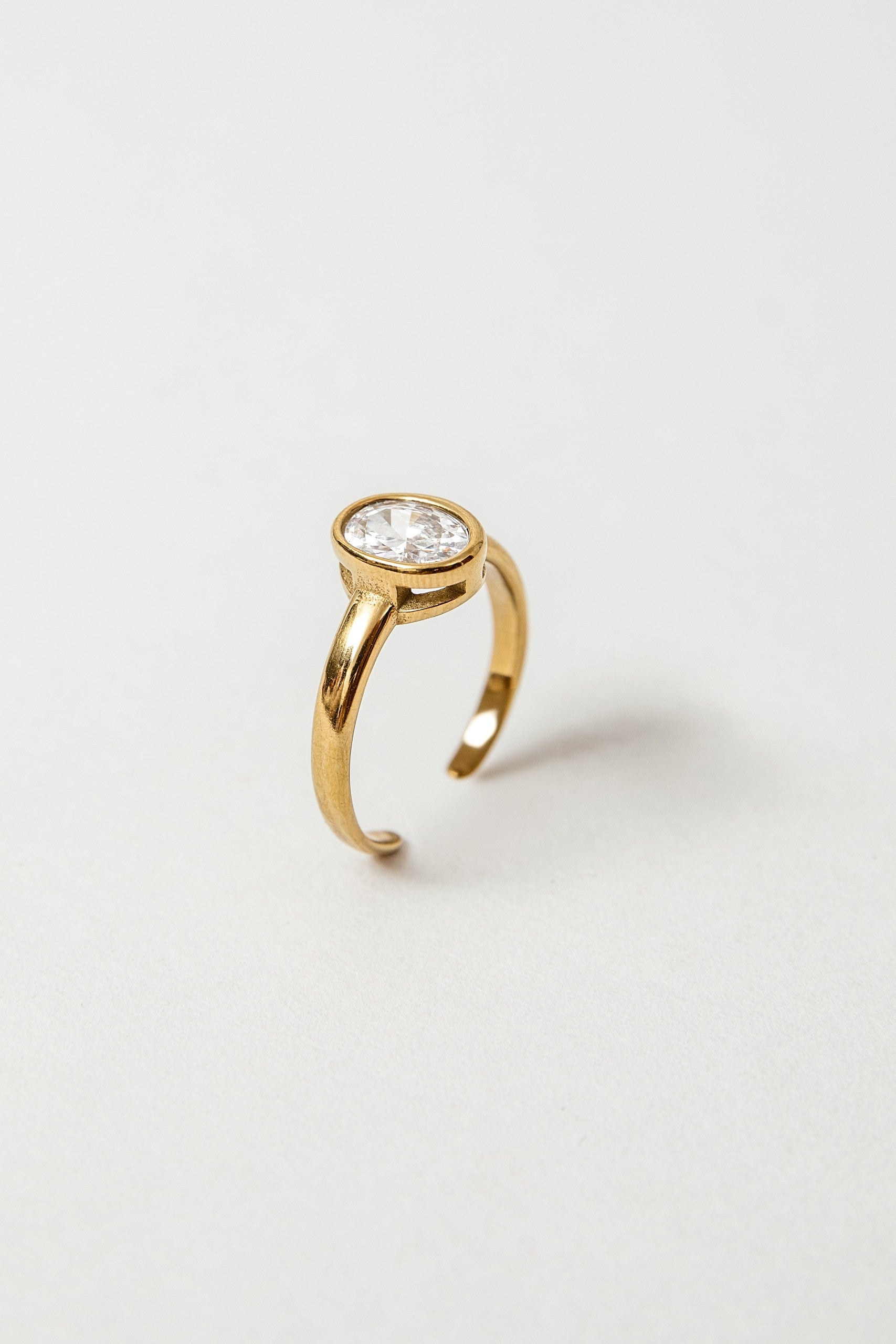 Anillo Milán baño de oro y circón XL