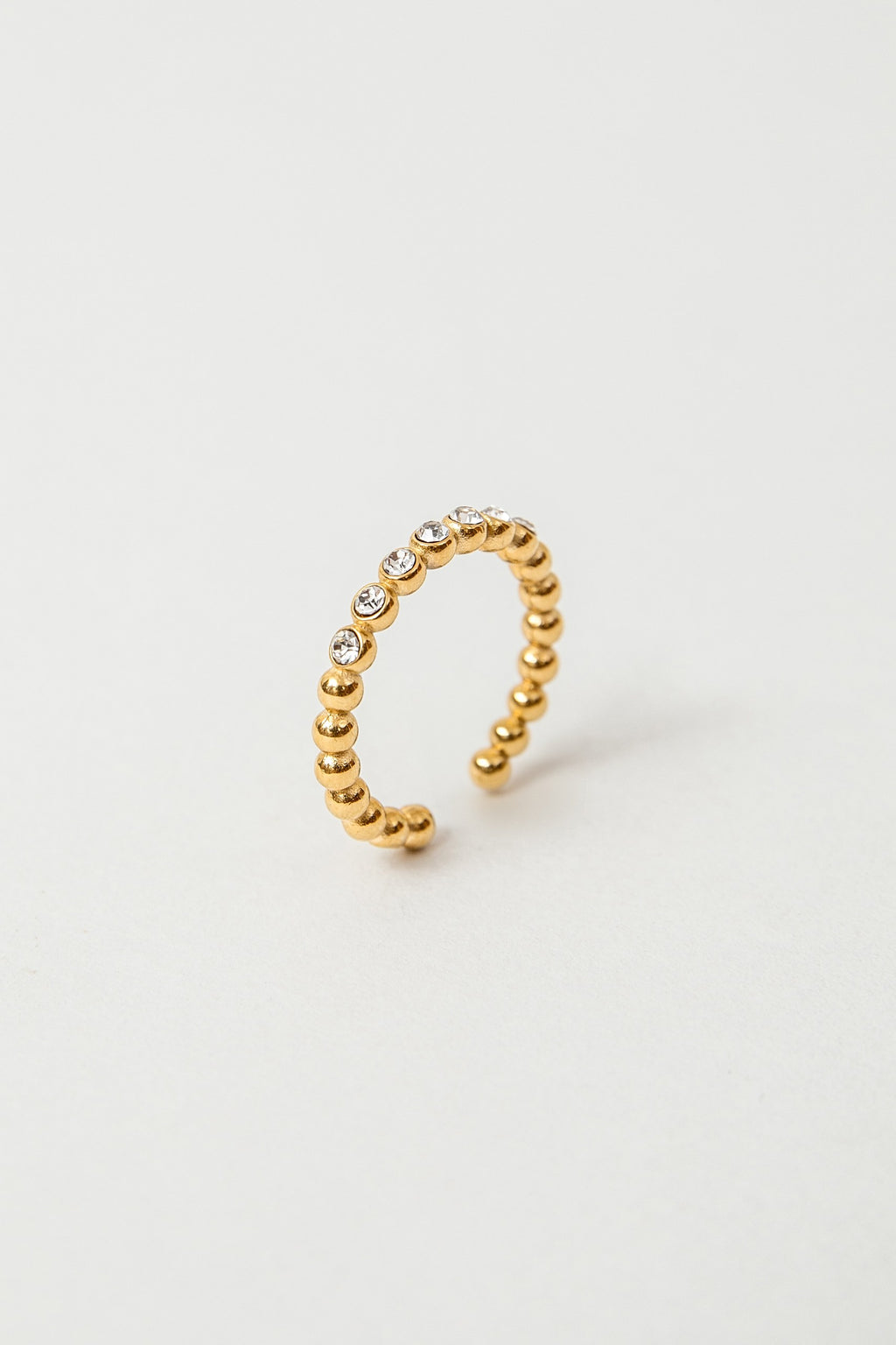 Anillo Juliana baño de oro y circones