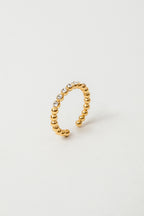 Anillo Juliana baño de oro y circones