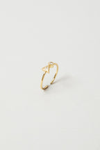 Anillo Geo baño de oro y circones