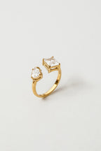 Anillo Diana baño de oro y circones