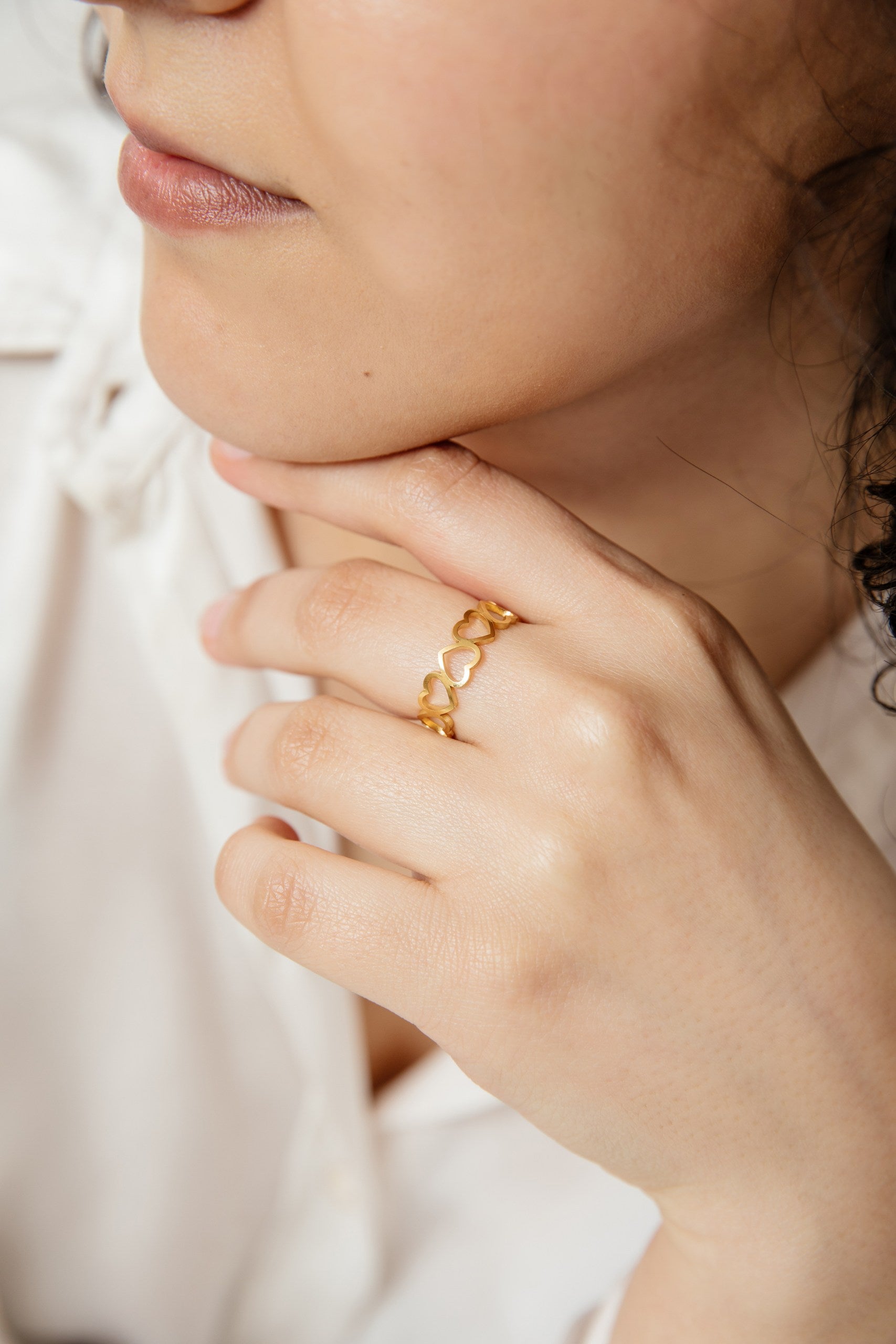 Anillo Love baño de oro