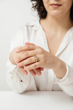 Anillo Emma baño de oro y circón XL