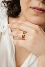 Anillo Ludovica baño de oro y circones