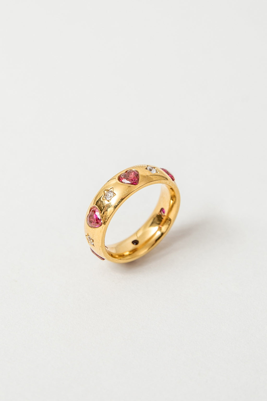 Anillo Ludovica baño de oro y circones