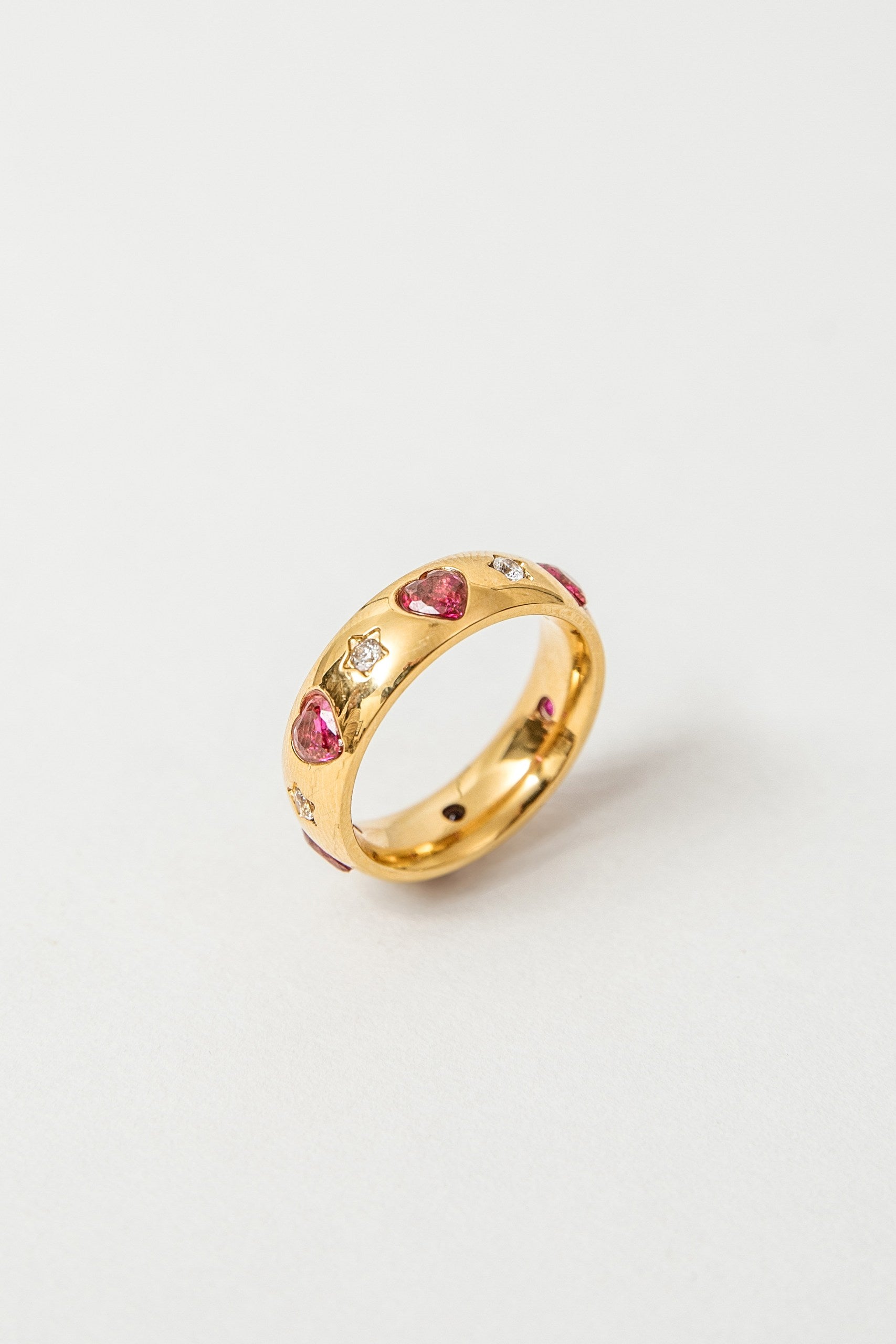 Anillo Ludovica baño de oro y circones