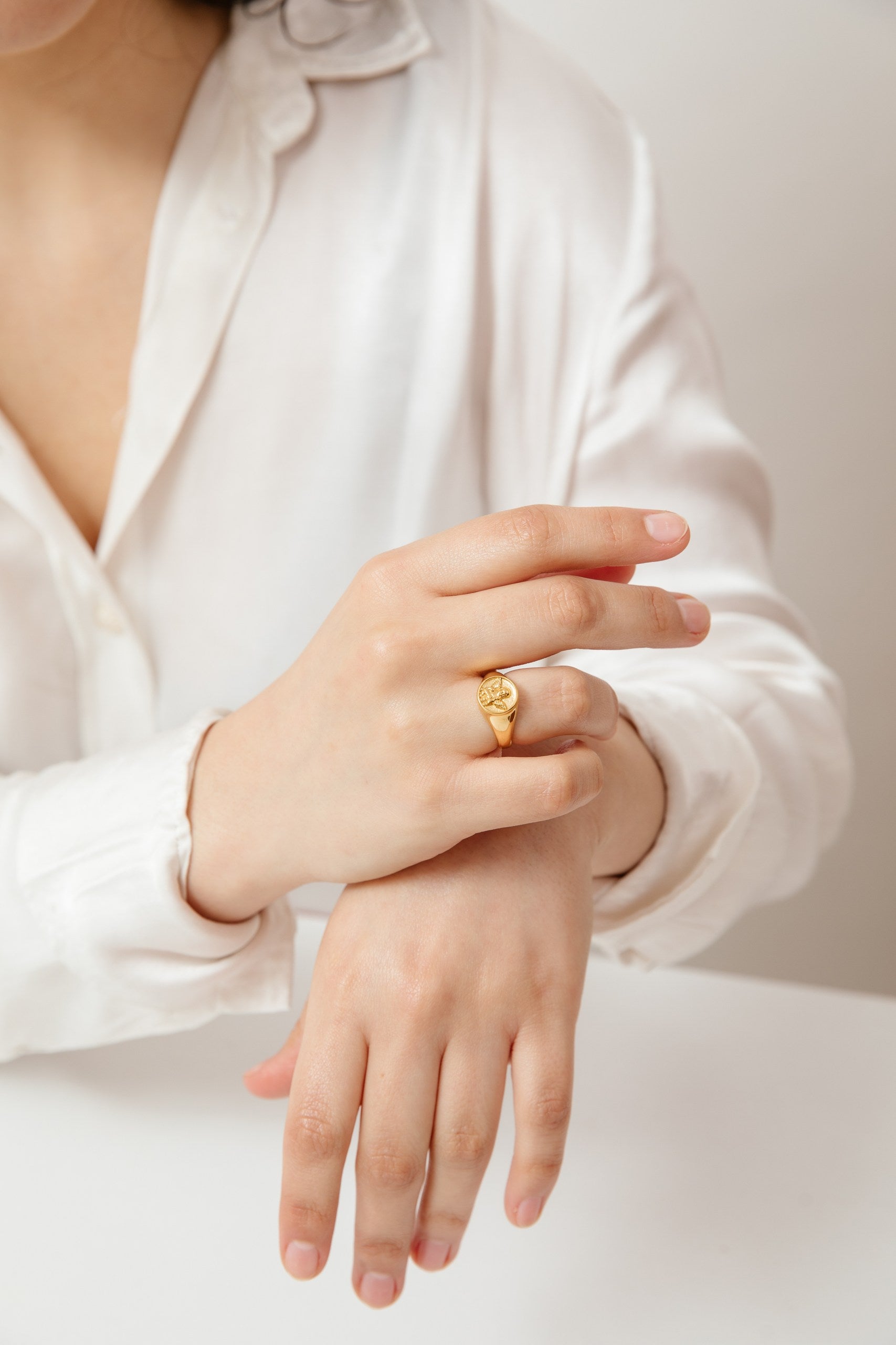 Anillo Ángel baño de oro