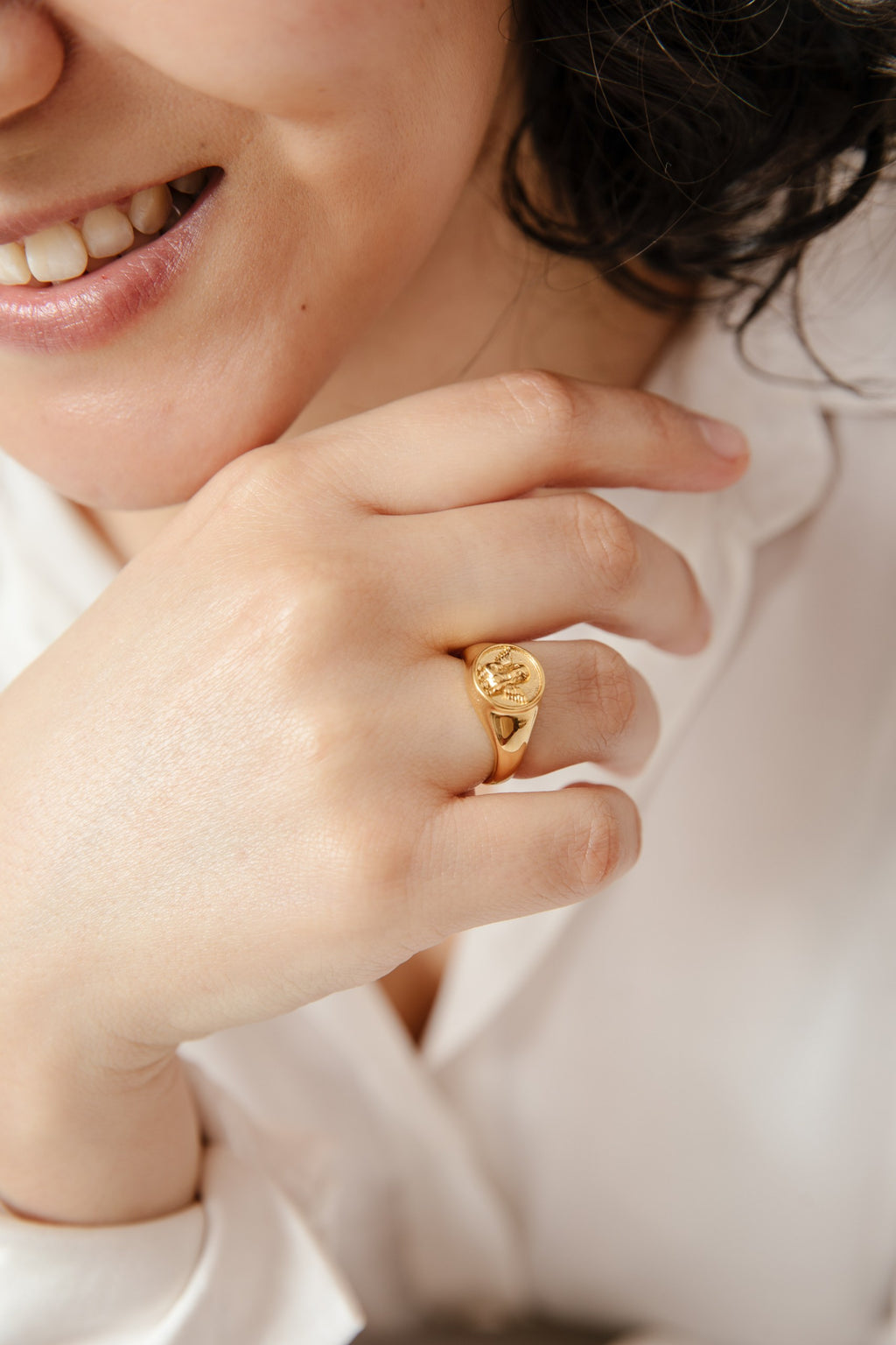 Anillo Ángel baño de oro