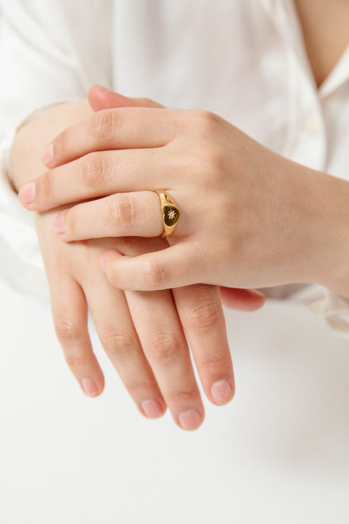 Anillo Aurora baño de oro y circón